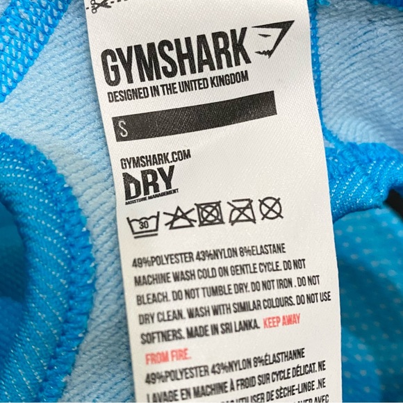 GYMSHARK Neon Blue Ultra Seamless Crop Top Size S - Picture 12 of 13